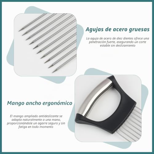 Miniatura 3 de 2 Piezas Cortador De Cebolla De Acero Inoxidable, Soporte De Cebolla Con Soporte Antideslizante Para Cortar Cebollas, Cortador De Verduras, Tomates, Aguacates, Huevos Y Otras Verduras