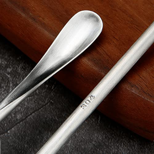 Lomoker Stainless Steel Coffee Stir Spoons, Iced Tea Spoon, Cocktail Stirring Sticks, Round Handle Stirrers, 3 Different Sizes (5'', 6.3'', 8.7''), Set Of 6, Silver #TOP4