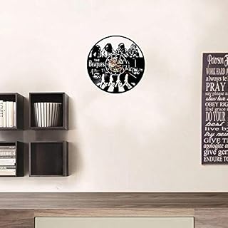 LittleNUM Horloge Murale Disque Vinyle Horloge Murale Muet Rock Horloge Murale de Bande pour Ceux Qui Aiment Les Beatles… - Les Beatles, Paul McCartney, John Lennon, RIngo Starr, George Harrison LittleNUM Horloge Murale Disque Vinyle Horloge Murale Muet Rock Horloge Murale de Bande pour Ceux Qui Aiment Les Beatles… – Image 4