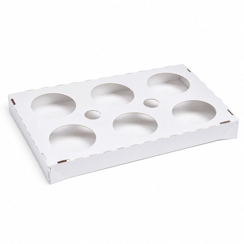 PacknWood - 50 Bandeja 6 Compartimentos Papel | Ø28,7 cm