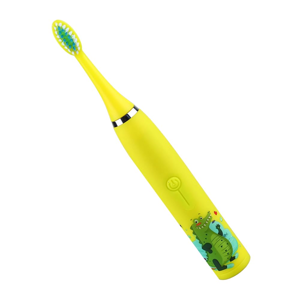 Drumstone (𝐋𝐢𝐦𝐢𝐭𝐞𝐝 𝐓𝐨𝐝𝐚𝐲) Kids' Electric Toothbrush – Rechargeable Toothbrush with Smart Timer & Gentle Bristles, Waterproof Fun for Children's - (Yellow) 𝟏𝟓 𝐘𝐞𝐚𝐫𝐬 𝐖𝐚𝐫𝐫𝐚𝐧𝐭𝐲-picture-15