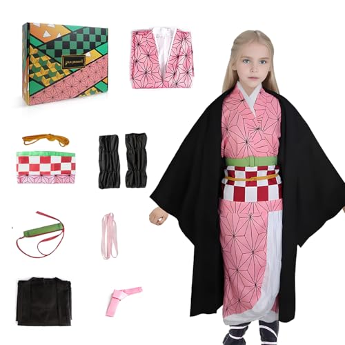 Kahopy Anime Cosplay Costume Kids Uniform Halloween Kimono Role Play Outfit Set for Boys and Girls