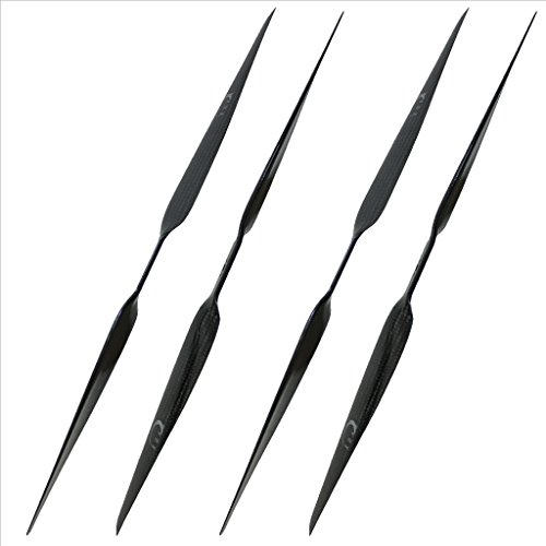 Xoar Dji Inspire 2 Carbon Fiber Propellers 1550 Cw Ccw (2 Pairs) + Aluminum Self-Tightening Adapters. 15 Inch 2 Blade Premium Cf Props Upgrade For Inspire 2 (1550) #TOP1