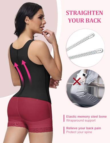 SHAPSHE Waist Trainer for Women, Tummy Control Sports Girdle, Workout Body Shaper with Adjustable Shoulder Strap - Thumbnail 4