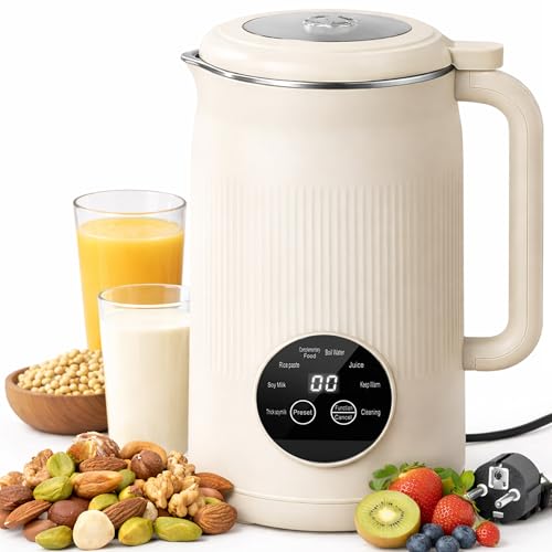 Machine à Lait Végétal Automatique 1200 ml, Multifonction 8-en-1 pour Lait de Soja, Avoine, Noix et Smoothies, Idéale pour Famille et Cuisine Santé...