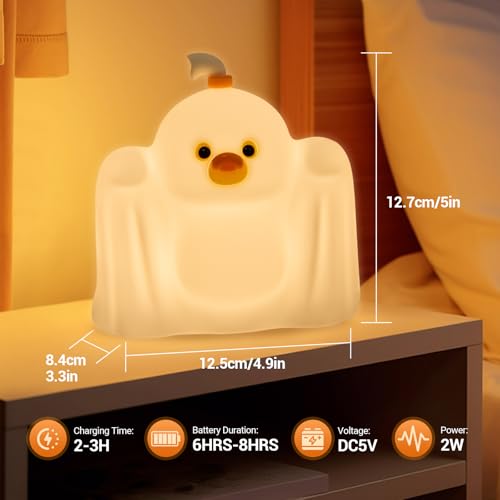 Lámpara de noche de silicona con diseño pato luz ajustable miniatura 3
