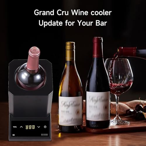 Enfriador de vino eléctrico, portátil, de acero inoxidable, recargable, mantiene el vino frío durante 24 horas, perfecto para fiestas y regalos