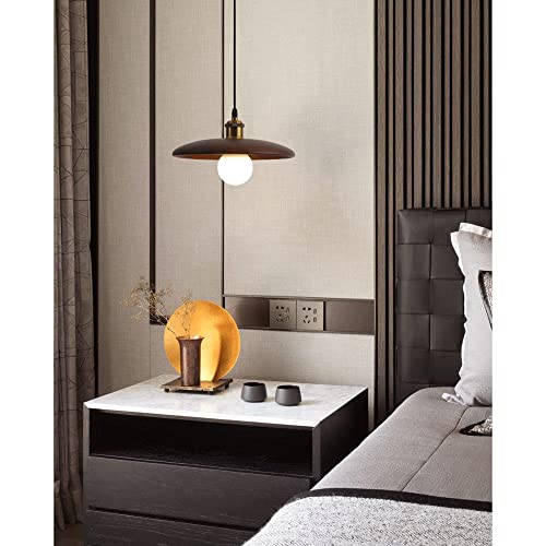 Suspension en bois chic plafonnier réglable E27 salon moderne - 6