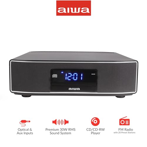 Aiwa - Bluetooth Home Speaker System, 30W RMS, CD Player, FM Radio (Black) by Aiwa - Used condition - Image 2