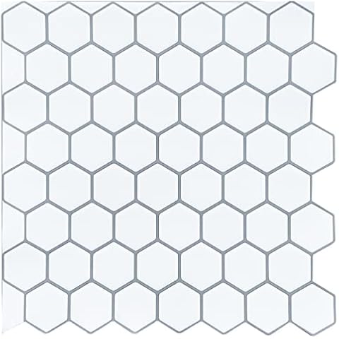 WoStick Fliesenaufkleber 3d Klebefliesen Küche Bad Küchenrückwand Folie Fliesen Selbstklebende Hexagon Cover
