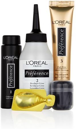 L'Oreal Paris Preference Hair Dye, Long Lasting, Luminous Permanent Hair Colour, 5.3, Virginia, pack of 3
