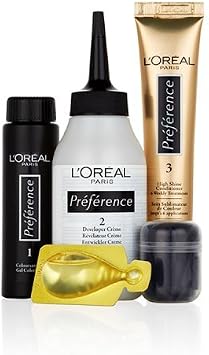 L'Oreal Paris Preference Hair Dye, Long Lasting, Luminous Permanent Hair Colour, 5.3, Virginia, pack of 3
