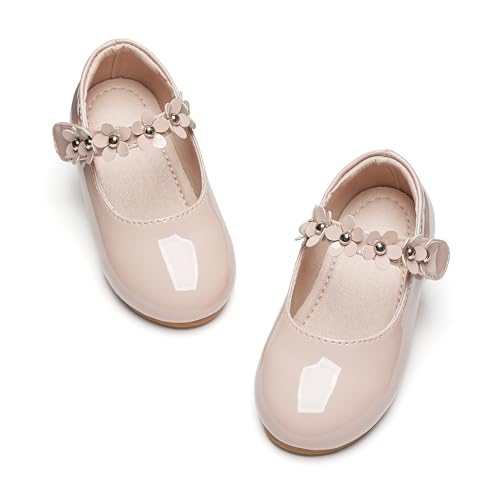 Image of GINFIVE Toddler Girls Dress Shoes Little Girls Mary Janes Ballerina Flats Shoes Toddler