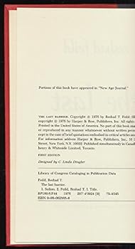Hardcover The last barrier Book