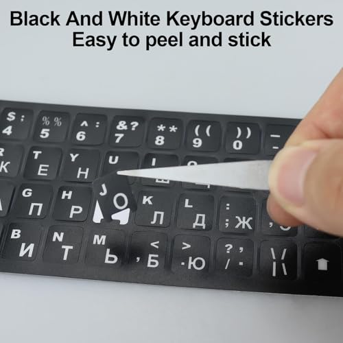 Miniatura 4 de Gudqvozihg 6 Pegatinas De Teclado Ruso, Pegatinas De Teclado Cirílico, Pegatinas Universales Rusas, Adecuadas Para Cualquier Teclado Estándar, Pegatinas Rusas 3 Negras, 3 Blancas
