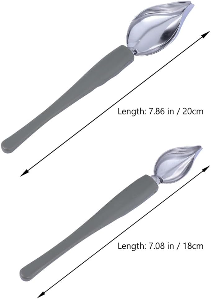 Stainless Steel Saucier Spoon 2 Pcs Silver Portable Lightweight