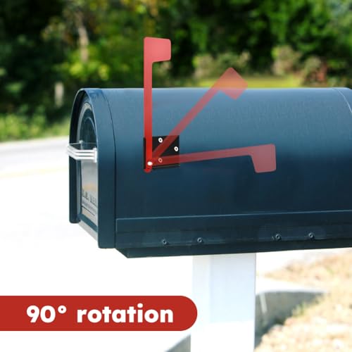 Mailbox Flag Replacement Kit, Professional Mailbox Flag, Galvanized Steel Mailboxs Replacement Flags Kit, Two-Way Installation Methods for Metal, Brick, Stone, Wood - Thumbnail 5
