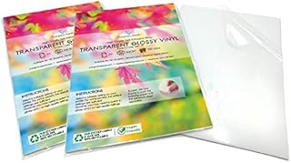 Evergreen Goods 2 x 10 Sheets A4 Glossy Transparent Sticker Vinyl Label | Inkjet Printable | Make Your own Stickers, Products Labels | Quality Self Adhesive Sticky Back Clear PVC | Not Waterproof
