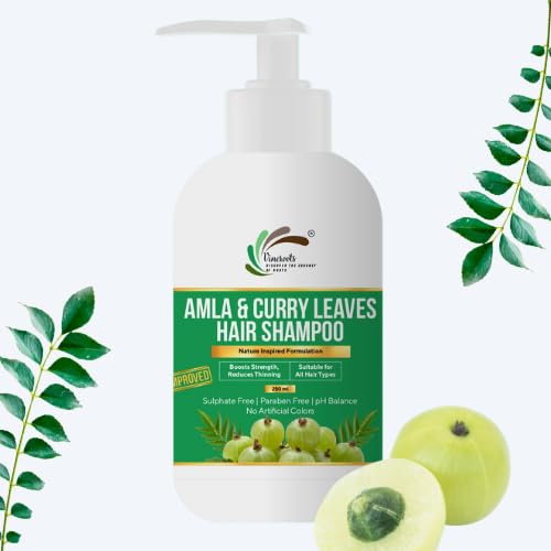 Vineroots Amla and Curry Leaves Hair Shampoo | Gentle Care for Strength and Reduced Breakage | Sulfate and Paraben Free | Unisex | Suitable for All Hair Types | 250ml 1 41oQG+fo5hL. SL500
