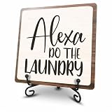 5'X5” Wooden Sign Gift - Alex Do The Laundry, Funny Quotes Combined Wood Sign For Laundry Shelf, Farmhouse Home Office Decoration & Gifts - A10