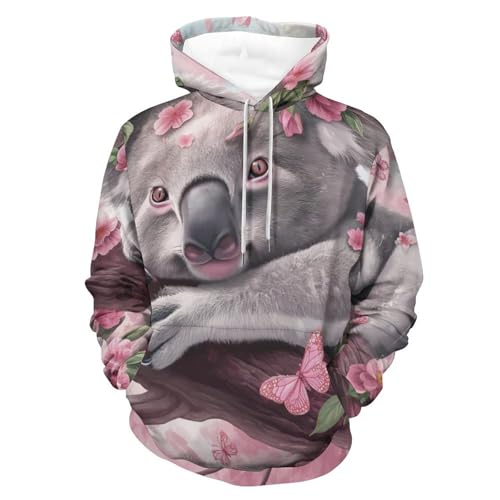 Hoodie Koala Fleur Rose sweat idéal pour vos moments de détente