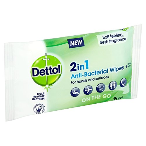 Dettol - Salviette antibac, 2 in 1, 15 pezzi