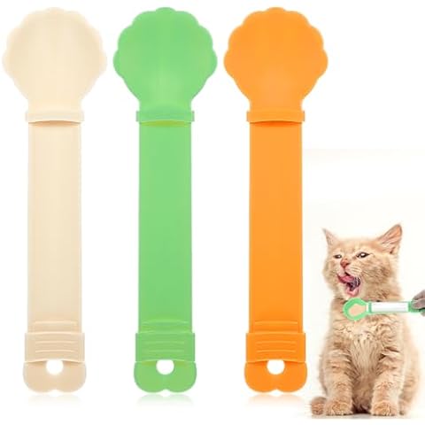 Ptwola 2 Pieces Cat Strip Feeder Spoon Happy Spoon for Cats Lickable Cats Stripe Squeezable Spoon Wet Treats Food Treat Feeding Dispenser for Pet Interactive Liquid Snack Feeding Food Cover