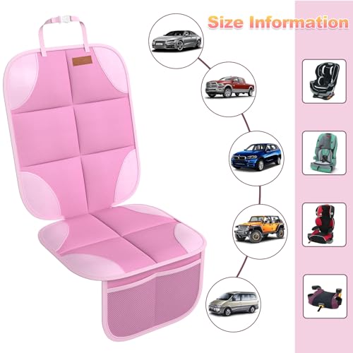 Smart eLf Car Seat Protector 2-Pack, Pink - Thickest Padding & Stain-Resistant, Heavy-Duty Universal Car Seat Cover for Baby/Pet, Non-Slip Backing for Leather/Fabric Seats by SMART ELF - Image 2