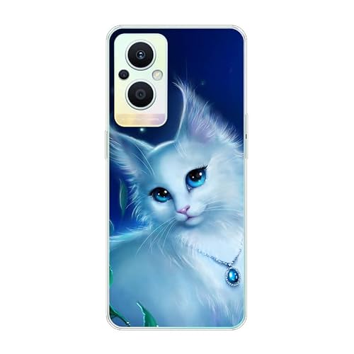 KARTXITAI Case Compatible with Reno7 Lite 5G/Reno7 Z 5G,Shockproof Slim Thin Silicone Protective Anti-Fingerprint Anti-Scratch Anti-Fall Phone Cover - cat, Kitty, Pussy