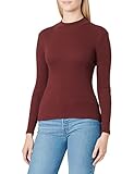 oodji Ultra Damen Baumwoll-Rollkragenpullover Basic, Rot, DE 34 / EU 36 / XS