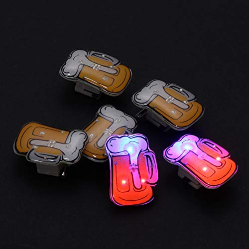 Toyvian 25Pcs Broche de Desenho Animado Broche de Caneca de Cerveja Broche de Luz Led Piscando Emble