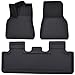 SUPER LINER Magi Floor Mats for Tesla Model Y 5-Seat 2021-2023 Custom Fit All Weather TPE Cargo Liner Cargo Trunk Interior Accessories (Does NOT fit 7-Seat) (Tesla Model Y XPE 6 Pieces Set)
