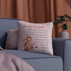 Daughter Gifts from Mom18x18 Throw Pillow Cover - Best Daughter Ever from Mom & Dad, Birthday Gifts for Daughters, to My Beloved, Decorative Pillow Case for Her, Special Occasion Keepsake Daughter Gifts from Mom18x18 Throw Pillow Cover Best Daughter Ever from Mom Dad Birthday Gifts for Daughters to My Beloved Decorative Pillow Case for Her Special Occasion Keepsake