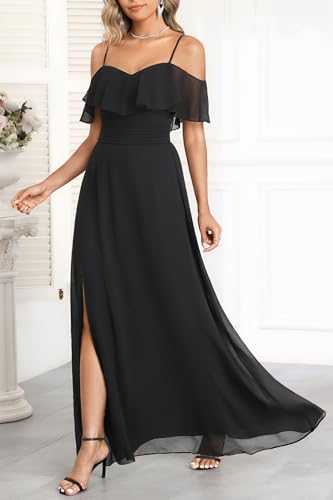Image of Pinup Fashion Women Plus Size Bridesmaid Dresses - Off The Shoulder Formal Wedding Guest Bridal Shower Long Dress