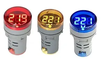 DECENT AIR SYSTEM 3pcs LED Voltage Meter Indicator AC 60-500V LED Voltmeter Signal Light Digital Display Voltage Meter Indicator Round Lamp Tester (RYB)