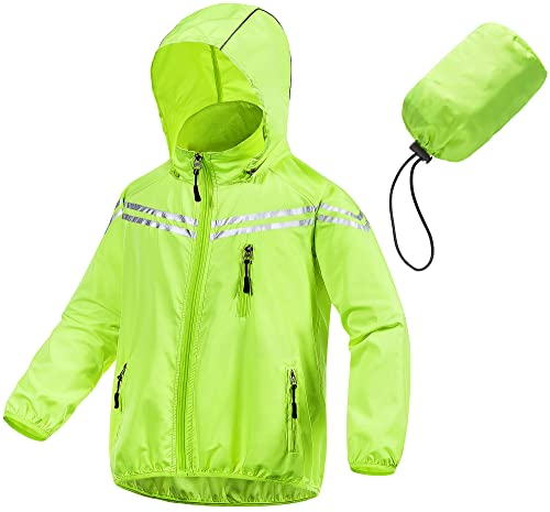 Chubasquero Niños MGEOY | Impermeable Con Capucha | Ligero Y Con Forro Polar | 2-14 Años