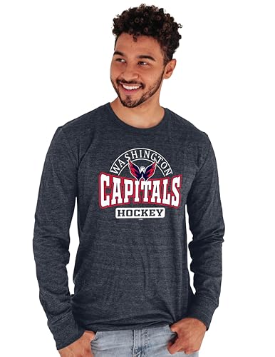 Washington Capitals NHL Officially Licensed Tri-Blend Long Sleeve T-Shirt Beards, Medium