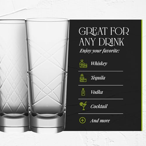 American Atelier Fifth Avenue Crystal Medallion Shot Glasses Set of 6, 2.2 oz, Durable Shot Glasses Bulk, Etched Patterns, Textured Small Whiskey Shot Glasses for Vodka, Tequila, Liquor, and Espresso