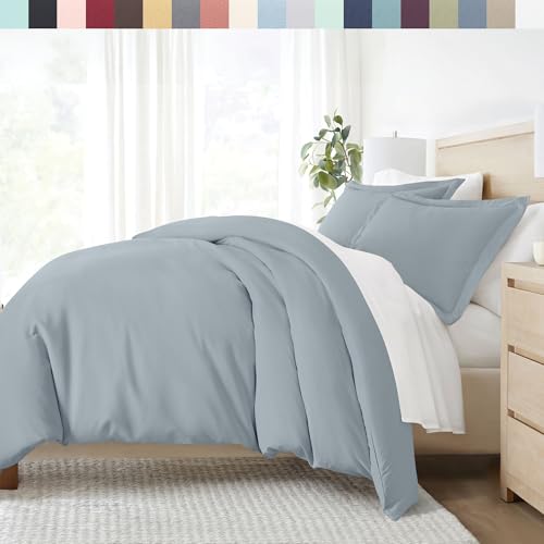Linen Market Premium Ultra Soft 3 Piece Duvet Cover Set Full/Queen Light Blue