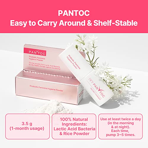 Pantoc Probiotic Feminine Hygiene Powder Spray – Vaginal Probiotic Powder Spray Supports, Balances & Maintains Feminine Flora Ph Levels – 3.5G (Shelf Stable) #TOP4