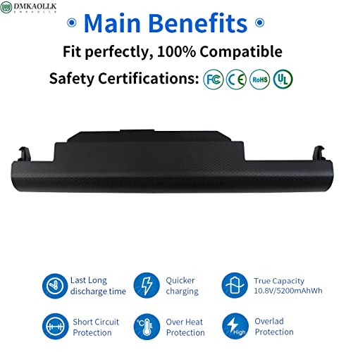 Dmkaollk A32-K55 Laptop Battery For Asus K55 K55A R500V R503C X55C U57 U57A K75 K45 A75 A75V X45 X55 X75 R400 R500 R700 Series A33-K55 A41-K55 A42-K55 #TOP2