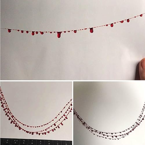 Blood Drop Necklace Unique Pendant Clavicle Chain Muiltfunction Bloody Droplet Choker Necklace Resin4