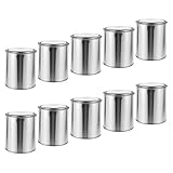 LOORGVEL Latas Redondas de Pintura Metálicas Pequeñas 01L con Tapa Sellada Cubos Multiusos de Hierro de 10 Unidades para Almacenamiento y Muestreo Laboratorio y Pintura