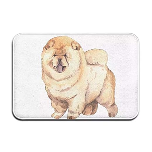 Rolig vit hund chow kinesisk akvarell badmattor och mattor visar tunga djur design halkskydd absorberande badrum kök superabsorberande dörrmatta