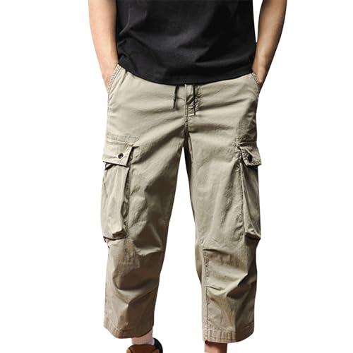 Pantalon cargo pour homme ample à taille élastique et poches tactiques