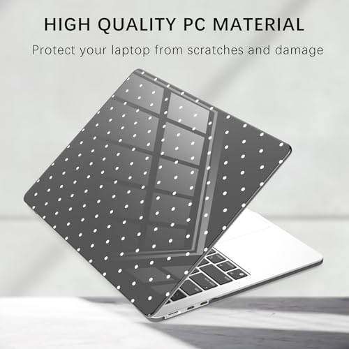 BlHMCASE Compatible with MacBook Air 13 inch Case M1 A2337 A2179 A1932 2022 2021 2020 2019 Release, Cute White Polka Dot Protective Hard Shell Clear Black Cover for MacBook Air 13.3 inch by BlHMCASE - Used condition - Image 5