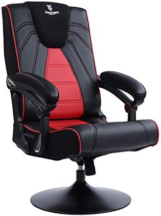 Ground Video Gaming Chair with Bluetooth Audio system, Foldable and Adjustable Swivel PU Leather-based Leisure Recreation Chair Recline (Ardour Pink)