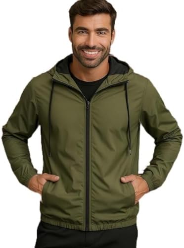 Jaqueta Blusa Masculina Corta Vento Resistente A Água Capuz Forra...