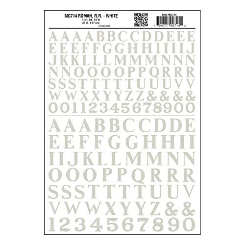 WOODLAND SCENICS MG714 Roman R.R. Letters White 3/8-1/2 WOOU0714