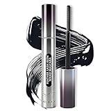 Iron Wand Mascara, Feather Lash Iron Mascara, Metal Mascara Wand, 3d Curling Eyelash, Added Fiber, Natural Length Slim Volume Building, Long-Lasting Smudge-Proof (Black)